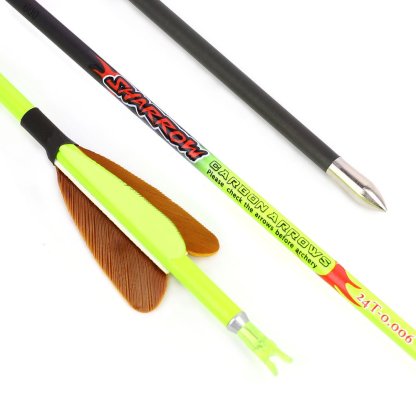 AME ARCHERY Heart-Shaped Nature Feather Pure Carbon Yellow Arrows(12pcs)