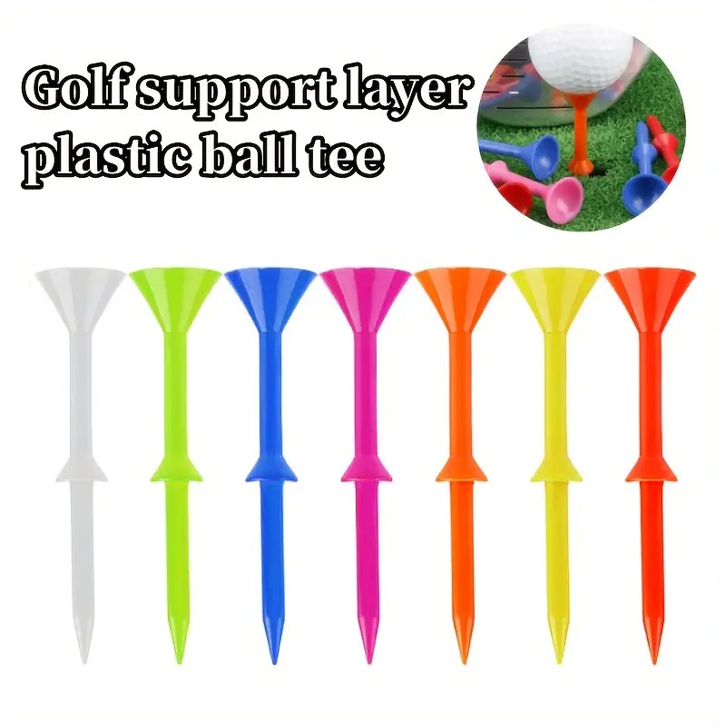 Golf Tees, 83mm, Mixed Rubber & Plastic, 50pcs, Multicolor Set