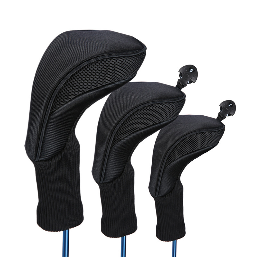 3-Piece Golf Club Headcover Set | Long Neck Neoprene for Driver, Fairway,