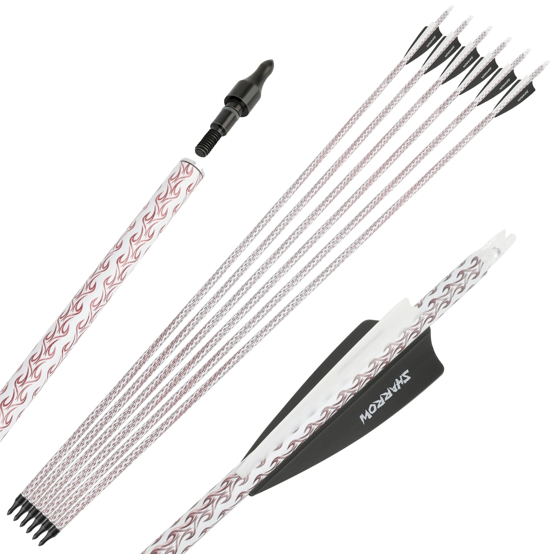 30" Carbon Arrows SP500 Rubber Vanes 100Grain Tips Archery Hunting