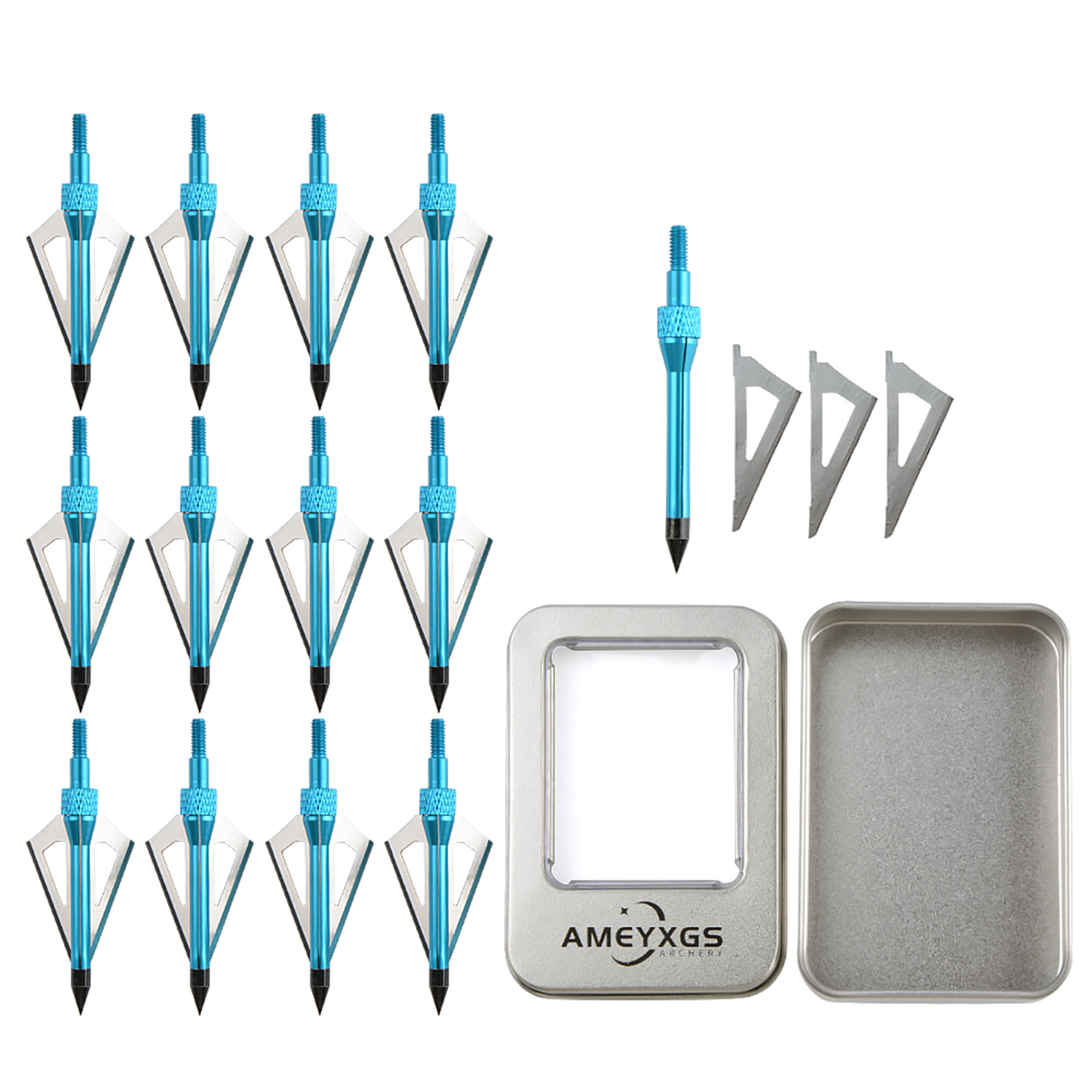 Metal Tin Box with Sponge 12 Arrowheads Shooting Target