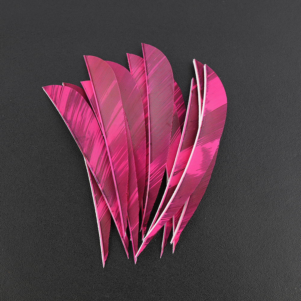AME ARCHERY 4"/5" Iridescent Nature Feather Waterdrop Fletching – Right Wing(50pcs)