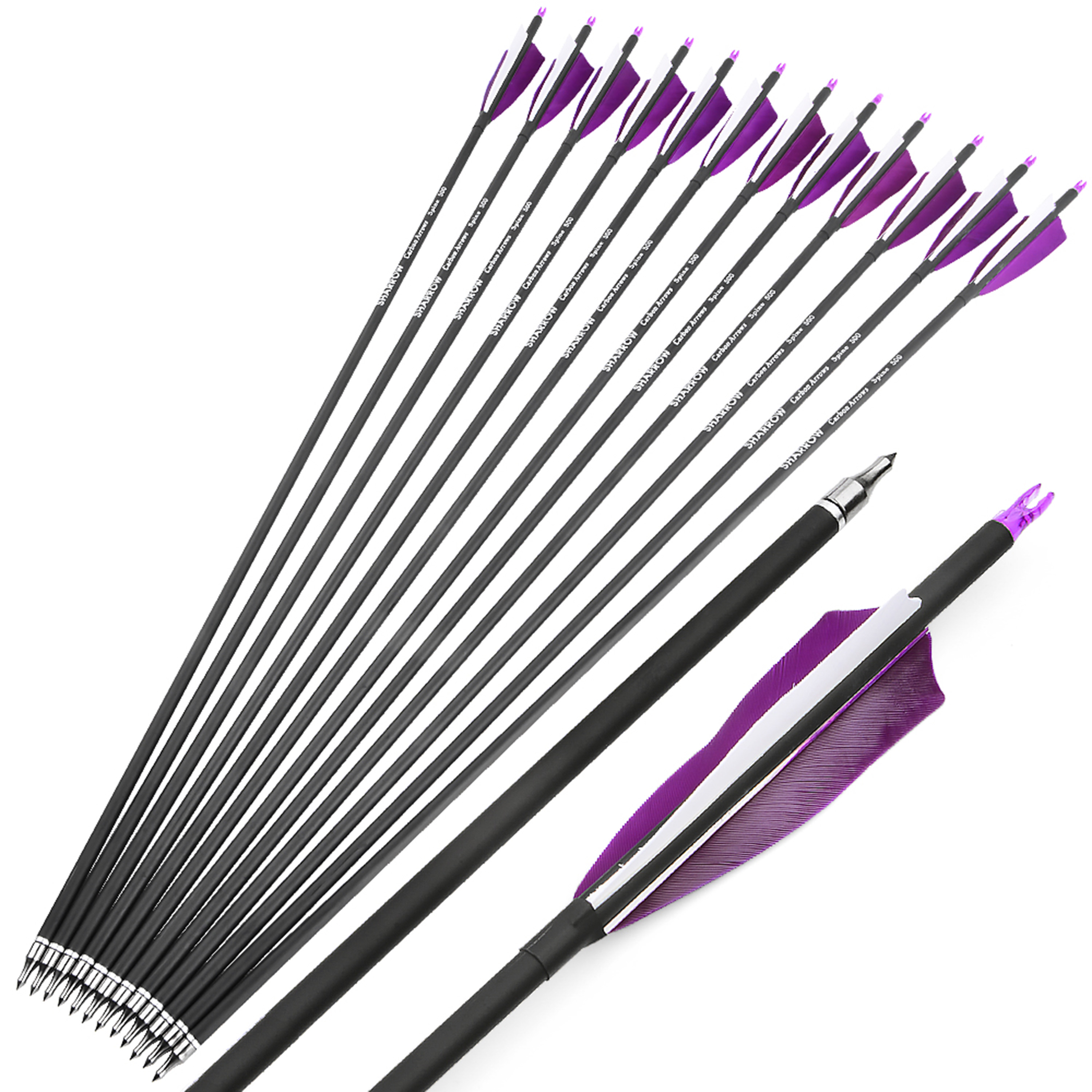 AME ARCHERY 500 Spine Mixed Carbon Arrows (12pcs)