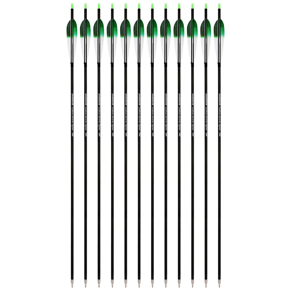 AME ARCHERY 5-Inch Dye Feather Carbon Arrows(12pcs)