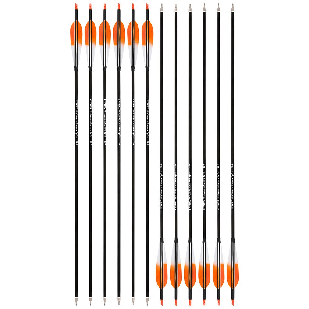 AME ARCHERY 5-Inch Dye Feather Carbon Arrows(12pcs)