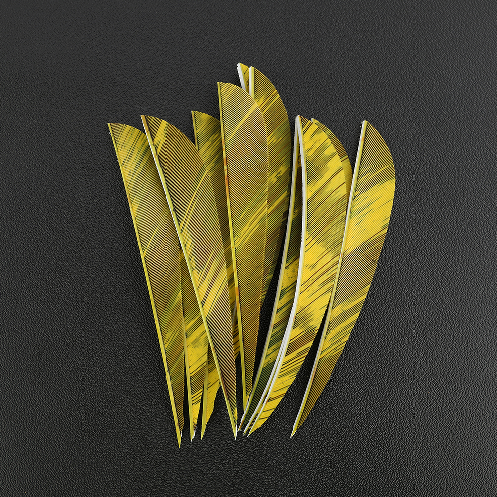 AME ARCHERY 4"/5" Iridescent Nature Feather Waterdrop Fletching – Right Wing(50pcs)