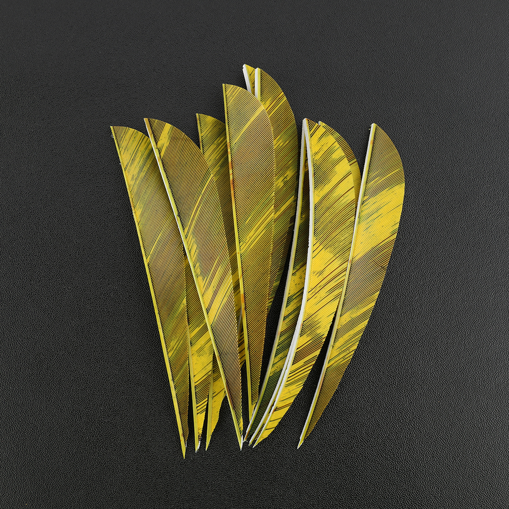 AME ARCHERY 4"/5" Iridescent Nature Feather Waterdrop Fletching – Right Wing(50pcs)