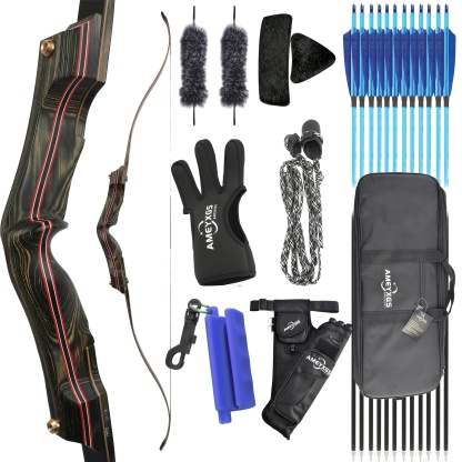 62" Traditional Recurve Bow Set 30-60lbs Archery Takedown Bow