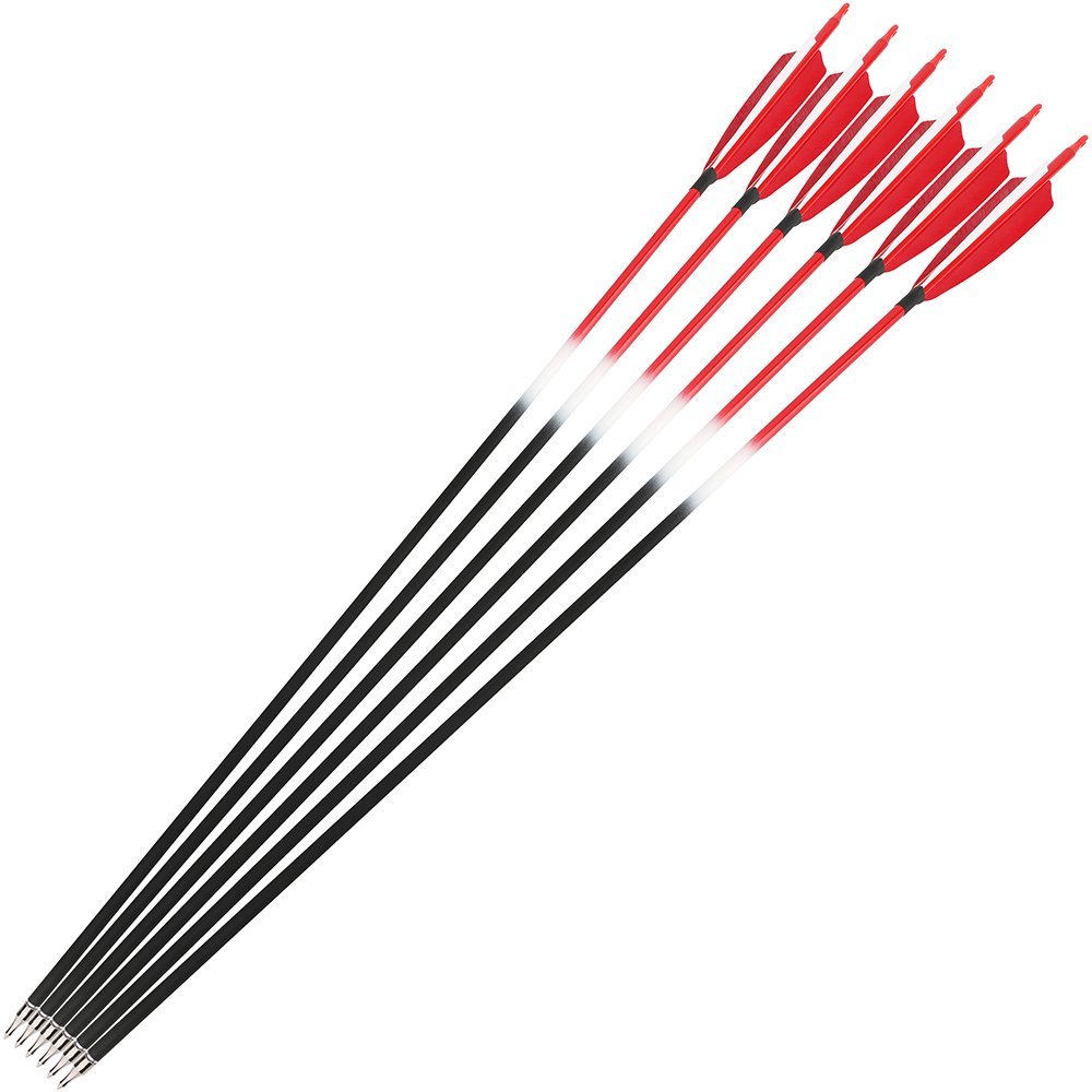 AME ARCHERY Red Mixed Carbon Arrows – Spine 500 (6/12pcs)