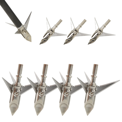 AME ARCHERY Bobcat Stainless Steel Broadheads – 100 Grain (6.5g) 12PCS