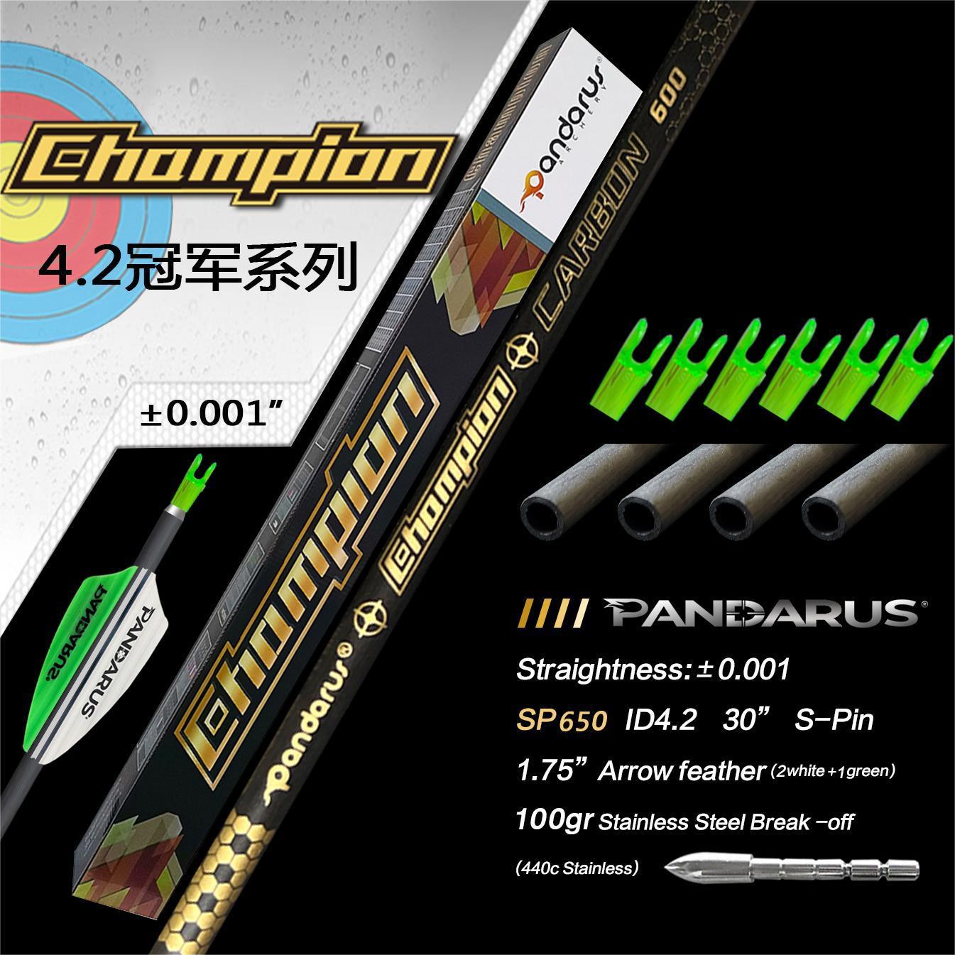 Pandarus Champion Series Pure Carbon Arrows  (12pcs)