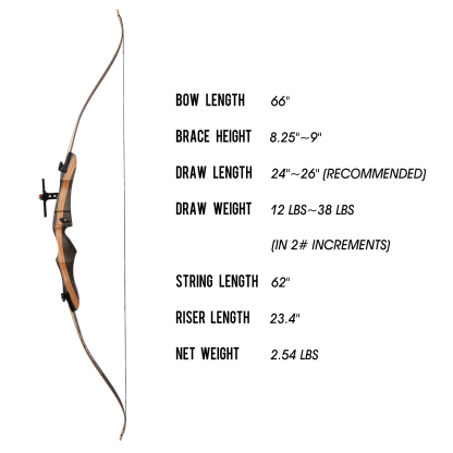 SANLIDA Noble Wood Takedown 66inch Recurve Bow 