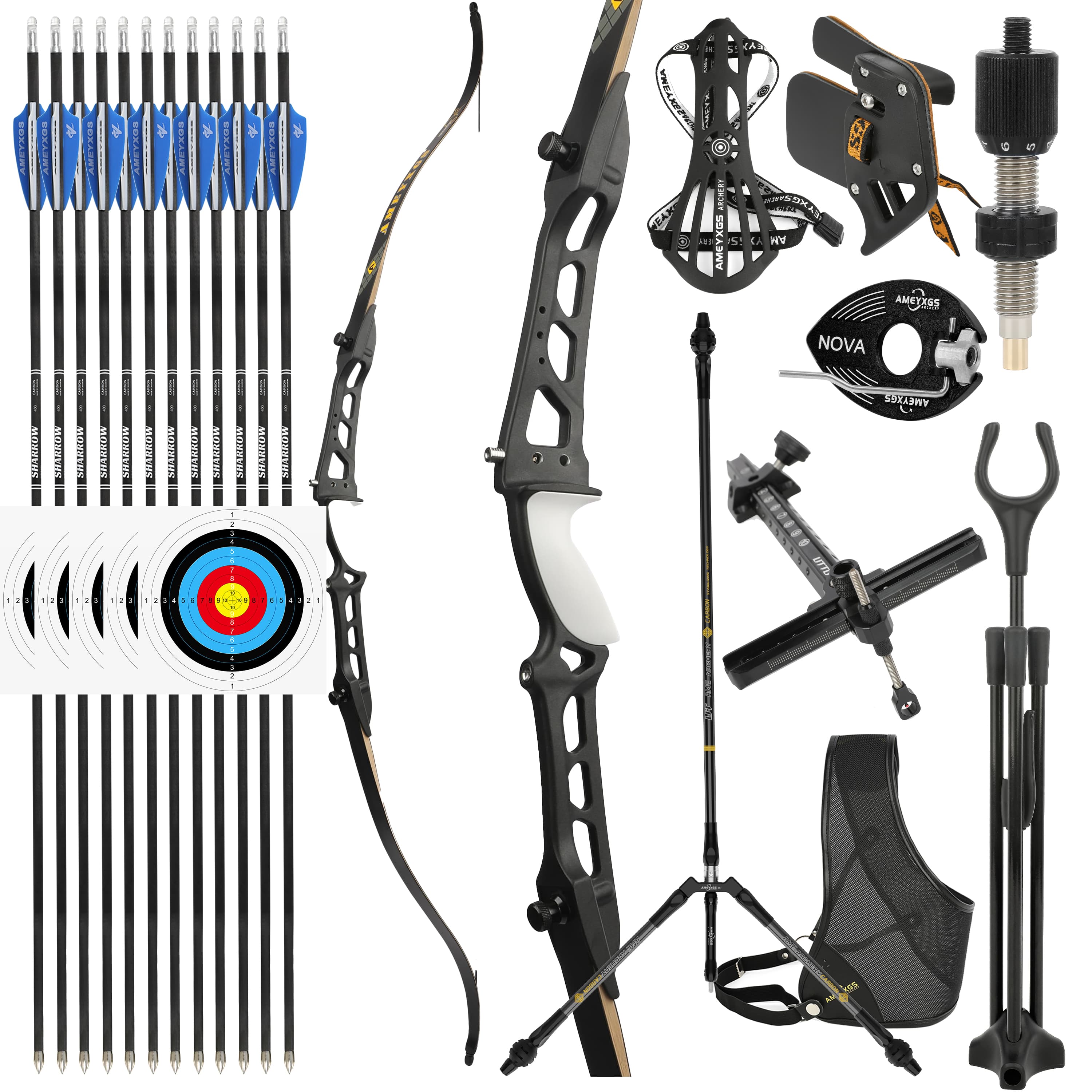 AME ARCHERY QingYun Takedown Recurve Bow for Beginners 20-40lbs
