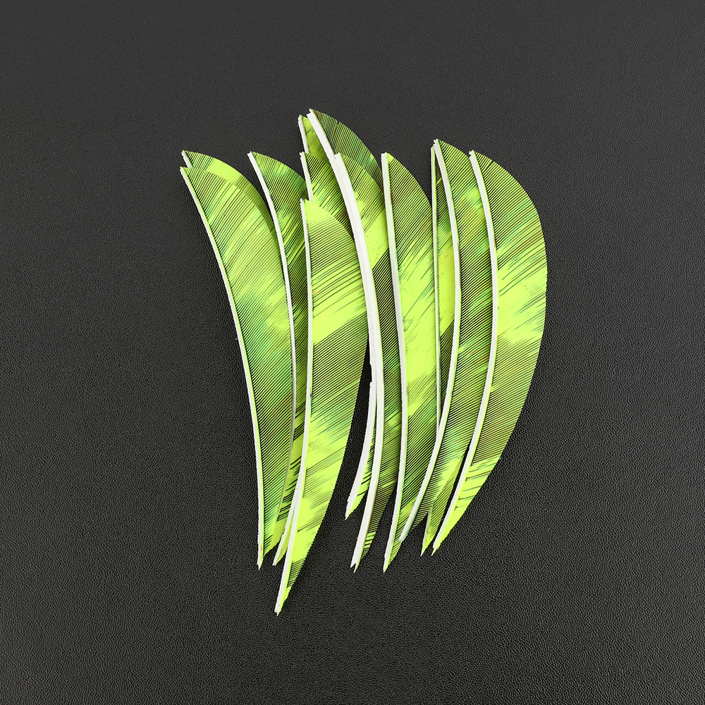 AME ARCHERY 4"/5" Iridescent Nature Feather Waterdrop Fletching – Right Wing(50pcs)