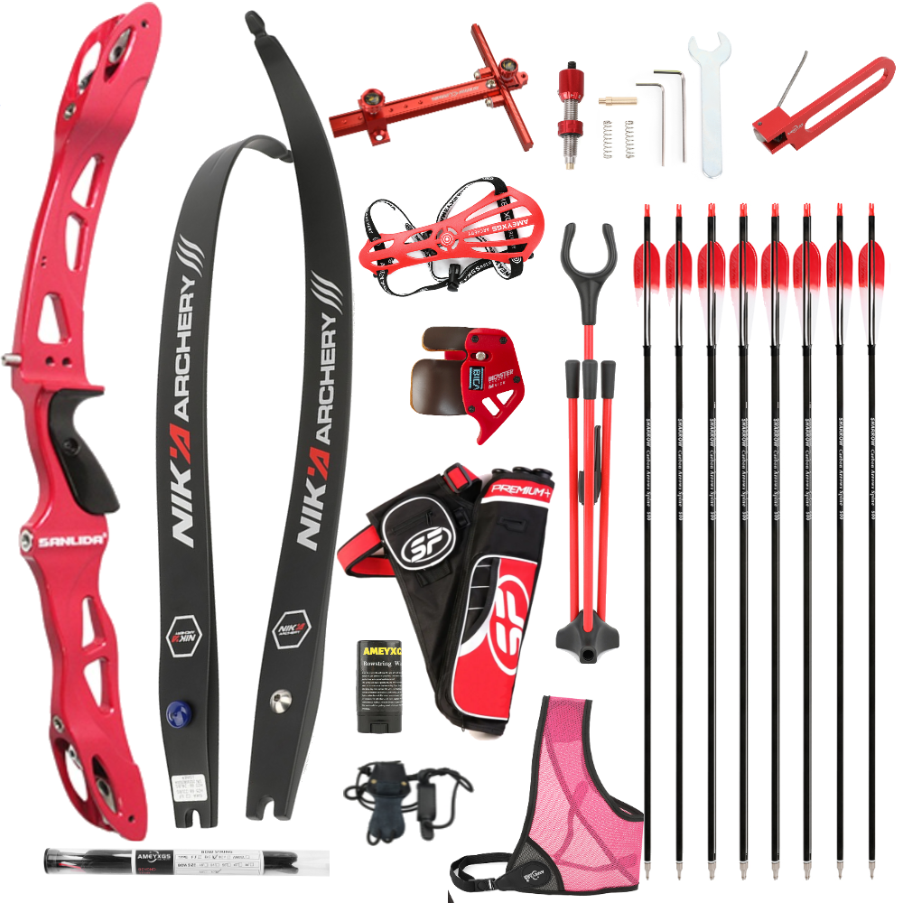 Sanlida Miracle X9 ILF Recurve Set –68inch C2 Carbon Limbs, 12-50LBS Draw Weight, Complete Kit