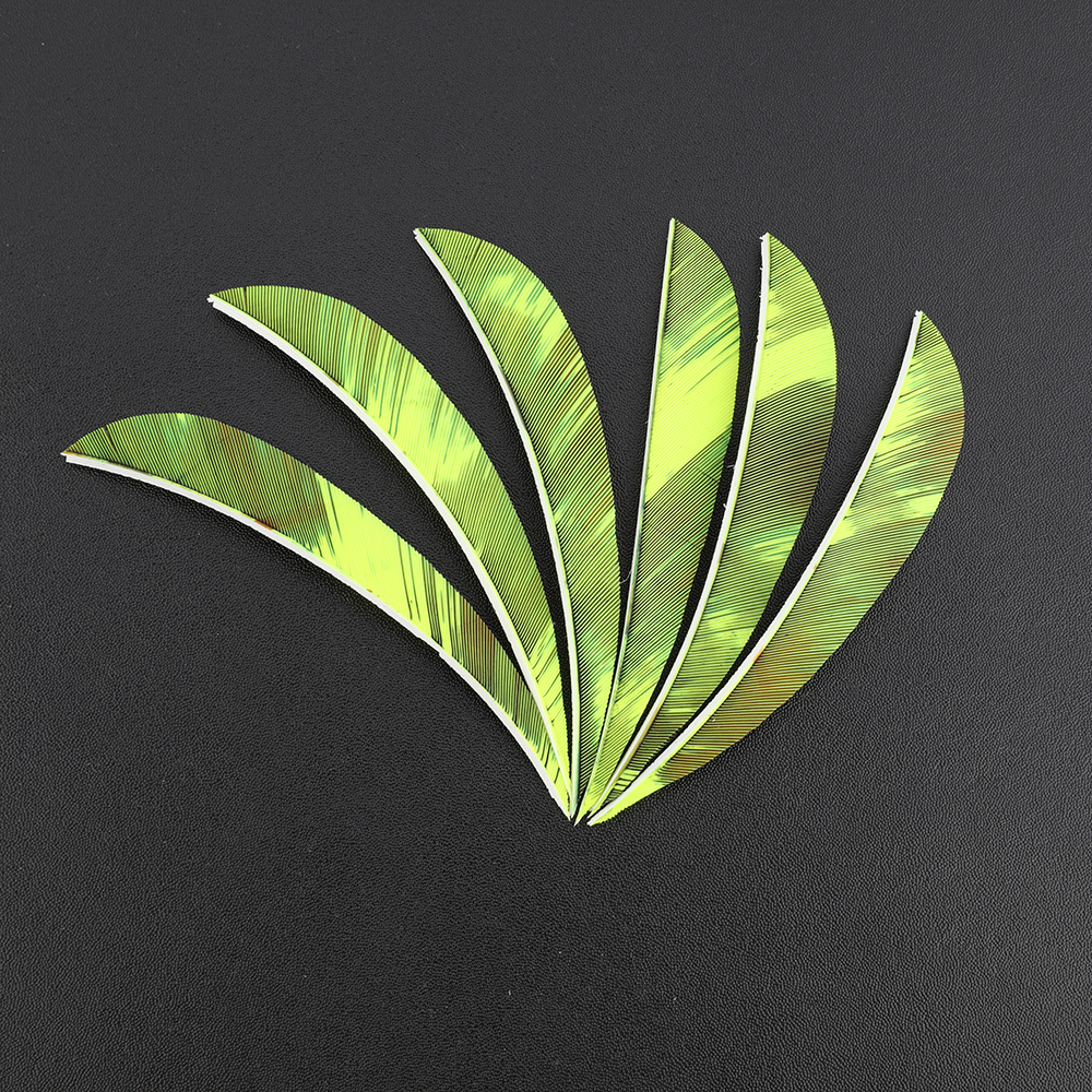 AME ARCHERY 4"/5" Iridescent Nature Feather Waterdrop Fletching – Right Wing(50pcs)