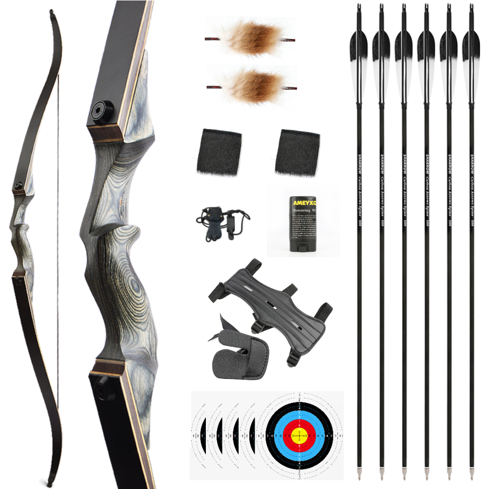 BlackHunter 60" Recurve Bow Arrow Set 20-60lbs RH LH