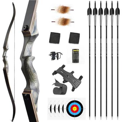 BlackHunter 60" Recurve Bow Arrow Set 20-60lbs RH LH