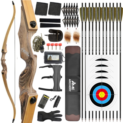 BLACK HUNTER Transparent Limbs Recurve Bow and Arrows Hunting Set