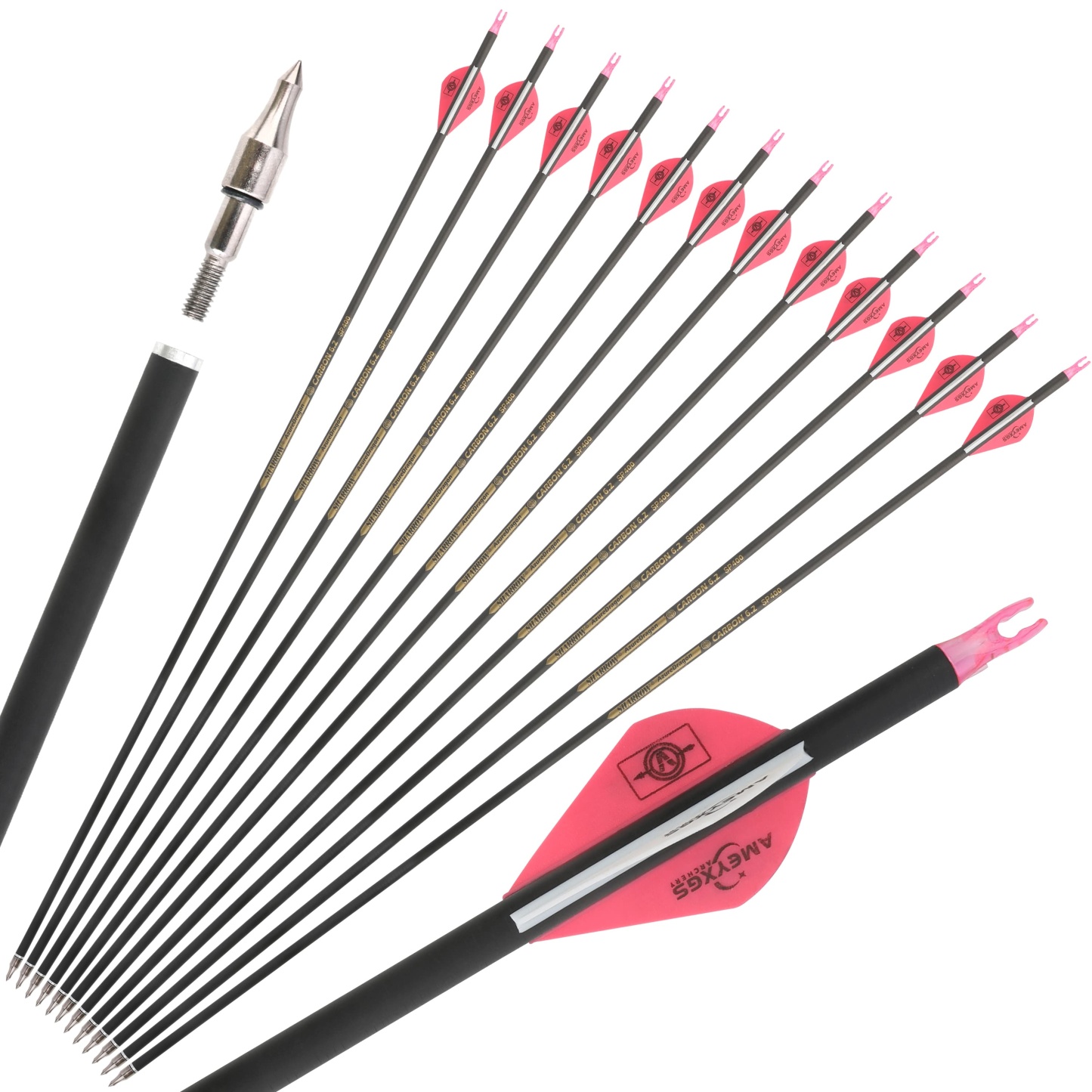 Hunting Carbon Arrows SP500 Vanes 30" Archery Target Shooting