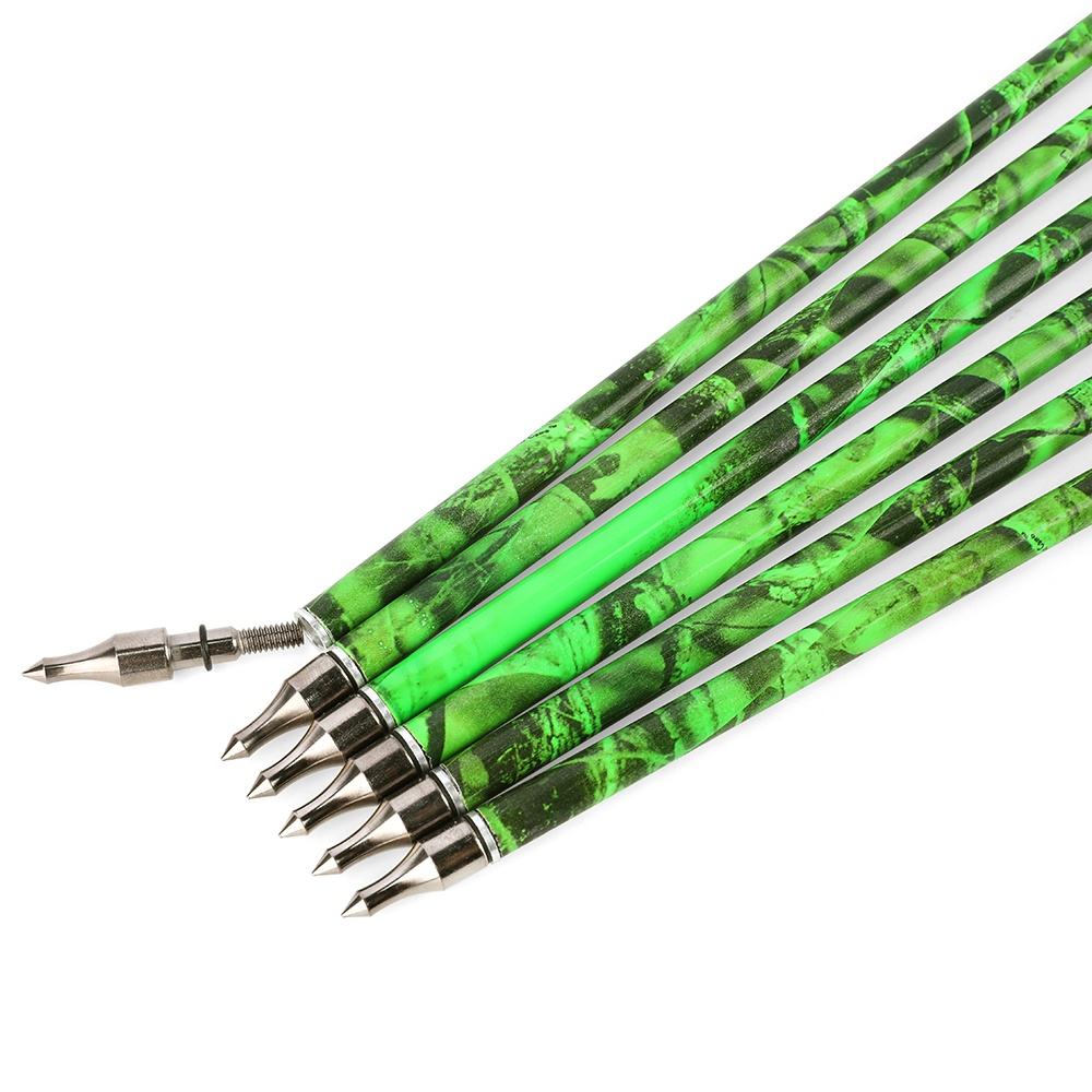 AME ARCHERY 500 Spine Camo Mixed Carbon Arrows with 2" Rubber Vanes (12pcs)