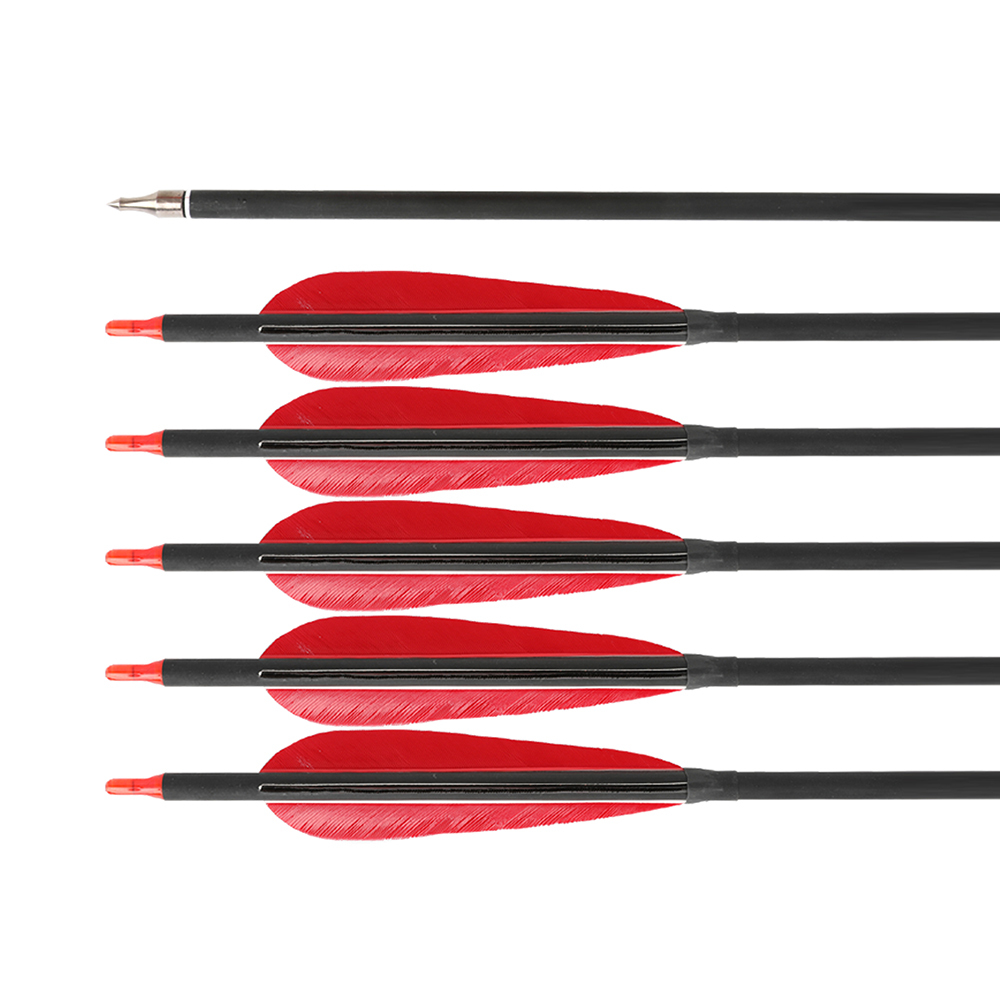 AME Archery 33inch 500-Spine Hybrid Carbon Arrows for Long Bow Hunting(12pcs)