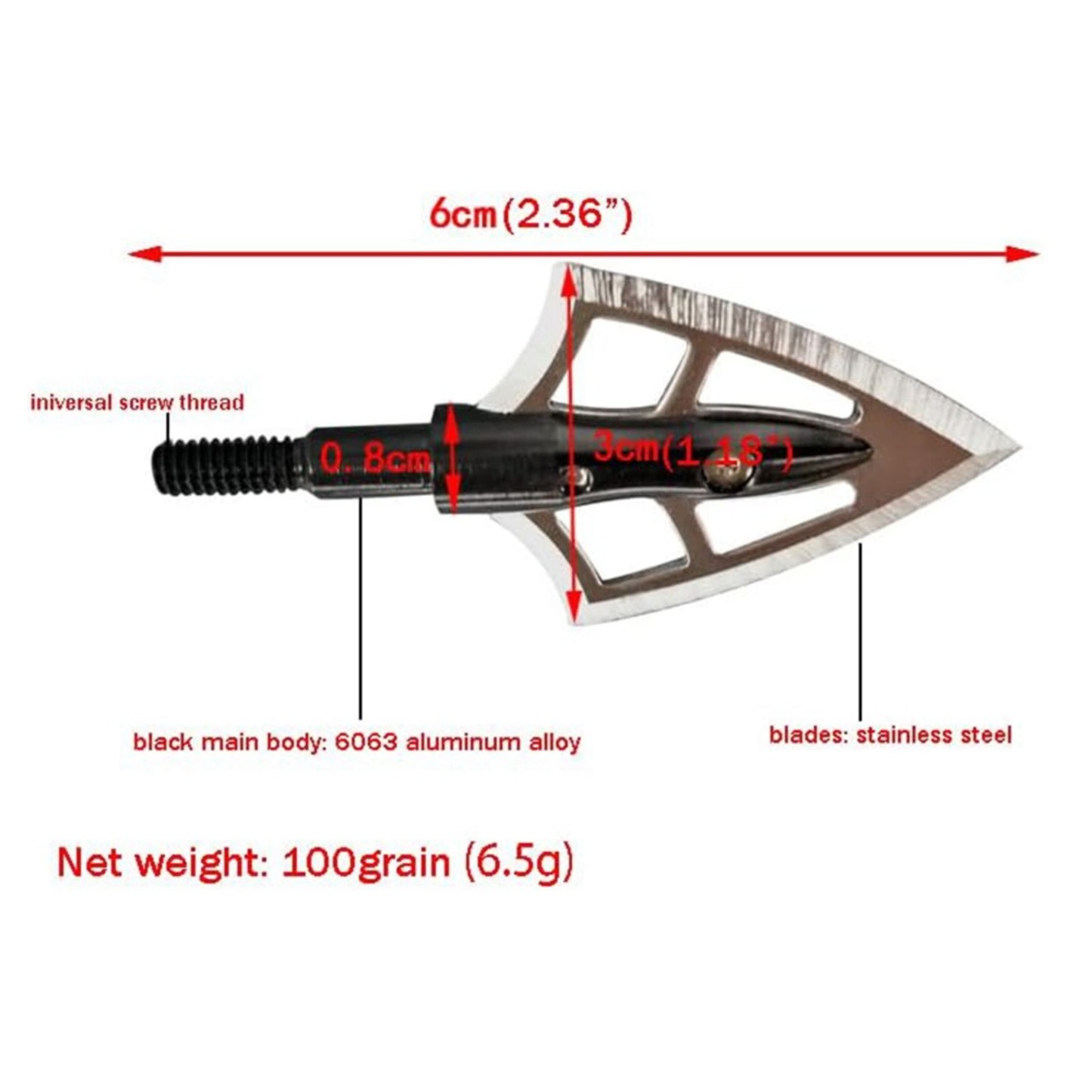  Hunting Arrow Tips 100 Grain Broadheads Stainless Steel