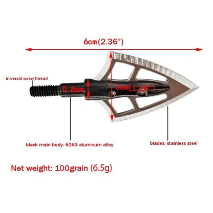  Hunting Arrow Tips 100 Grain Broadheads Stainless Steel