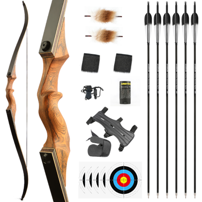 BlackHunter 60" Recurve Bow Arrow Set 20-60lbs RH LH