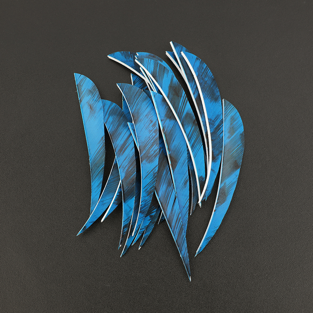 AME ARCHERY 4"/5" Iridescent Nature Feather Waterdrop Fletching – Right Wing(50pcs)