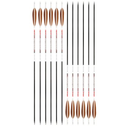 AME ARCHERY XT 5-Inch Target Feather Pure Carbon Arrows(12pcs)