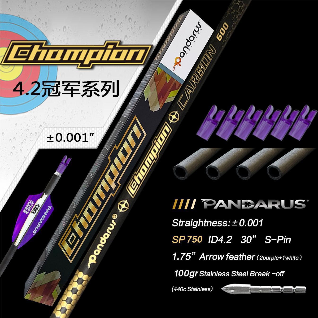 Pandarus Champion Series Pure Carbon Arrows  (12pcs)