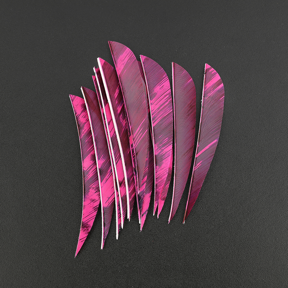 AME ARCHERY 4"/5" Iridescent Nature Feather Waterdrop Fletching – Right Wing(50pcs)
