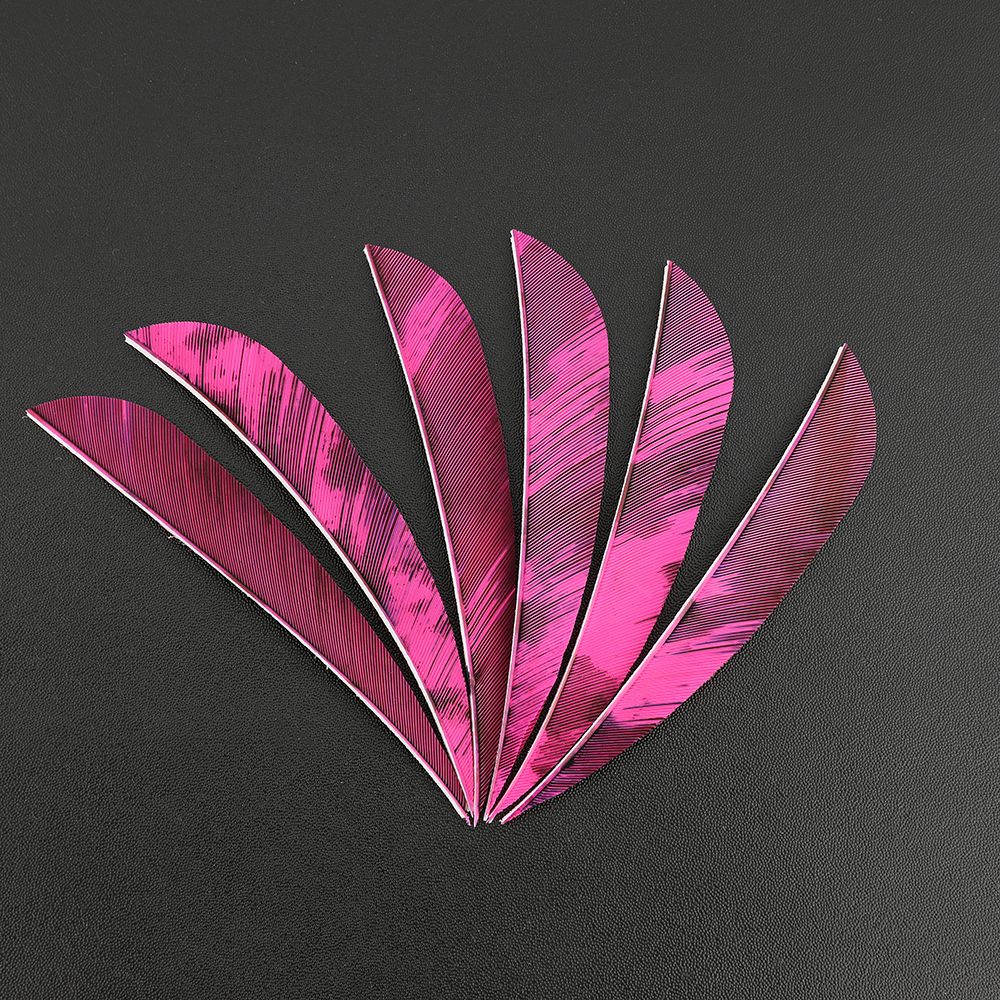 AME ARCHERY 4"/5" Iridescent Nature Feather Waterdrop Fletching – Right Wing(50pcs)