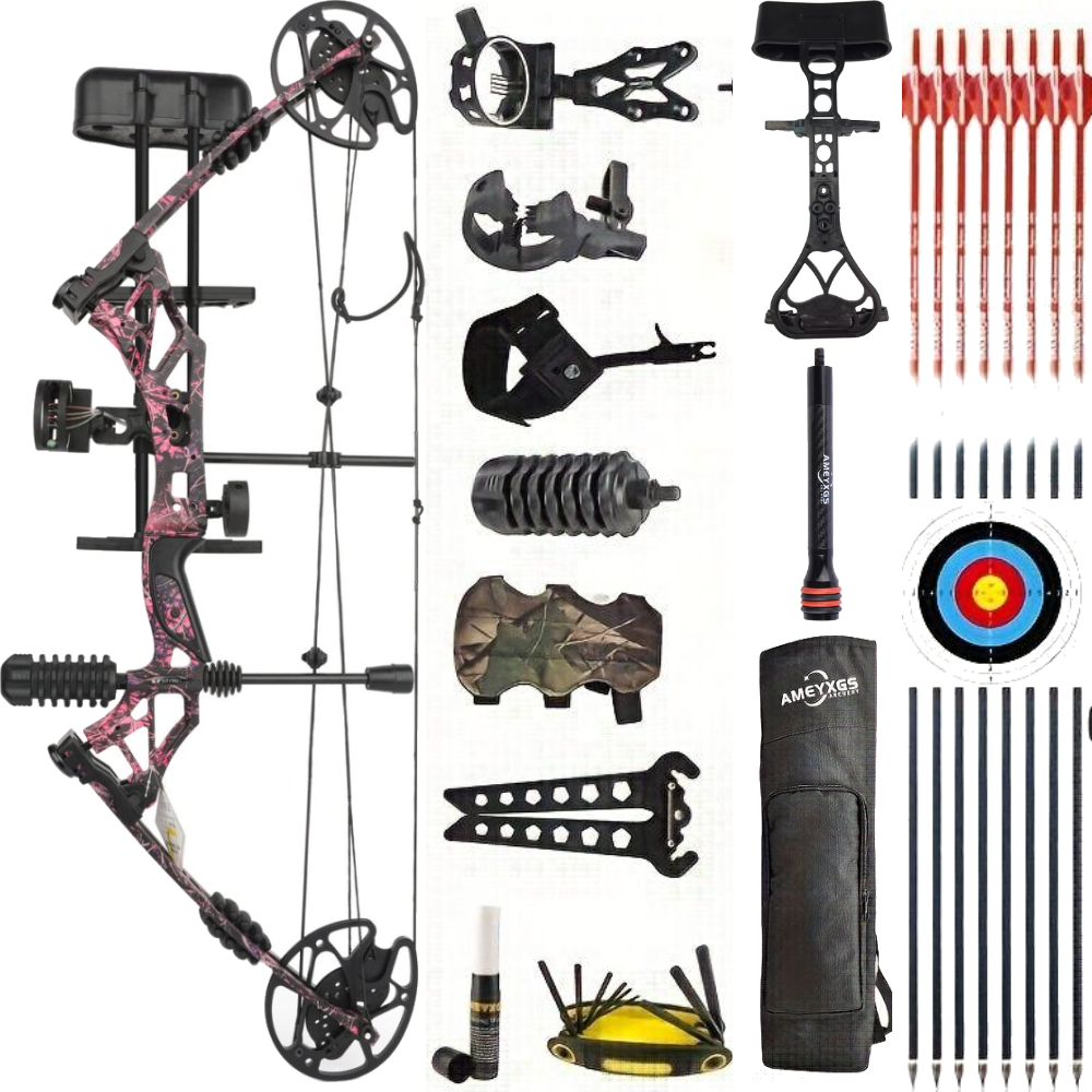 KAIMEI HAN Adjustable Compound Bow 30-60lbs – High-Speed 320fps Archery Set