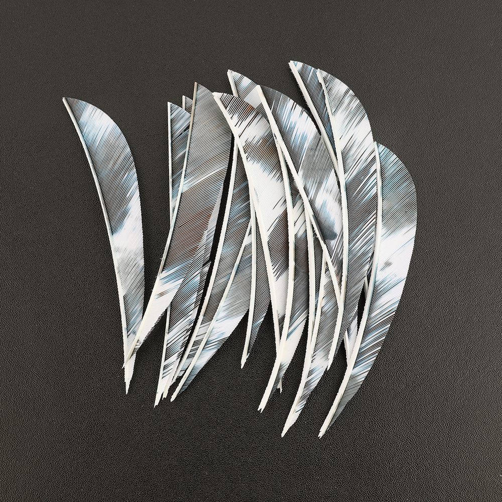AME ARCHERY 4"/5" Iridescent Nature Feather Waterdrop Fletching – Right Wing(50pcs)