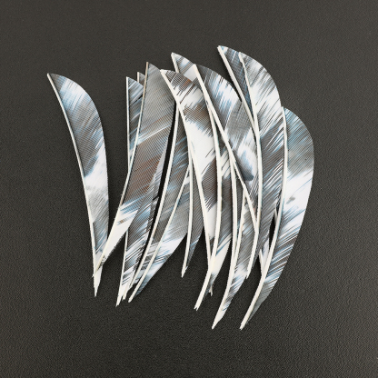 AME ARCHERY 4"/5" Iridescent Nature Feather Waterdrop Fletching – Right Wing(50pcs)