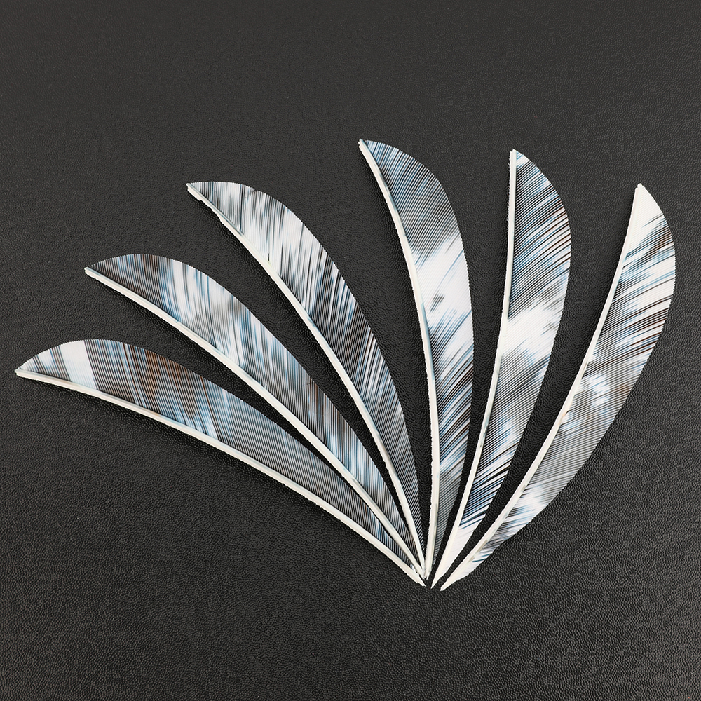 AME ARCHERY 4"/5" Iridescent Nature Feather Waterdrop Fletching – Right Wing(50pcs)