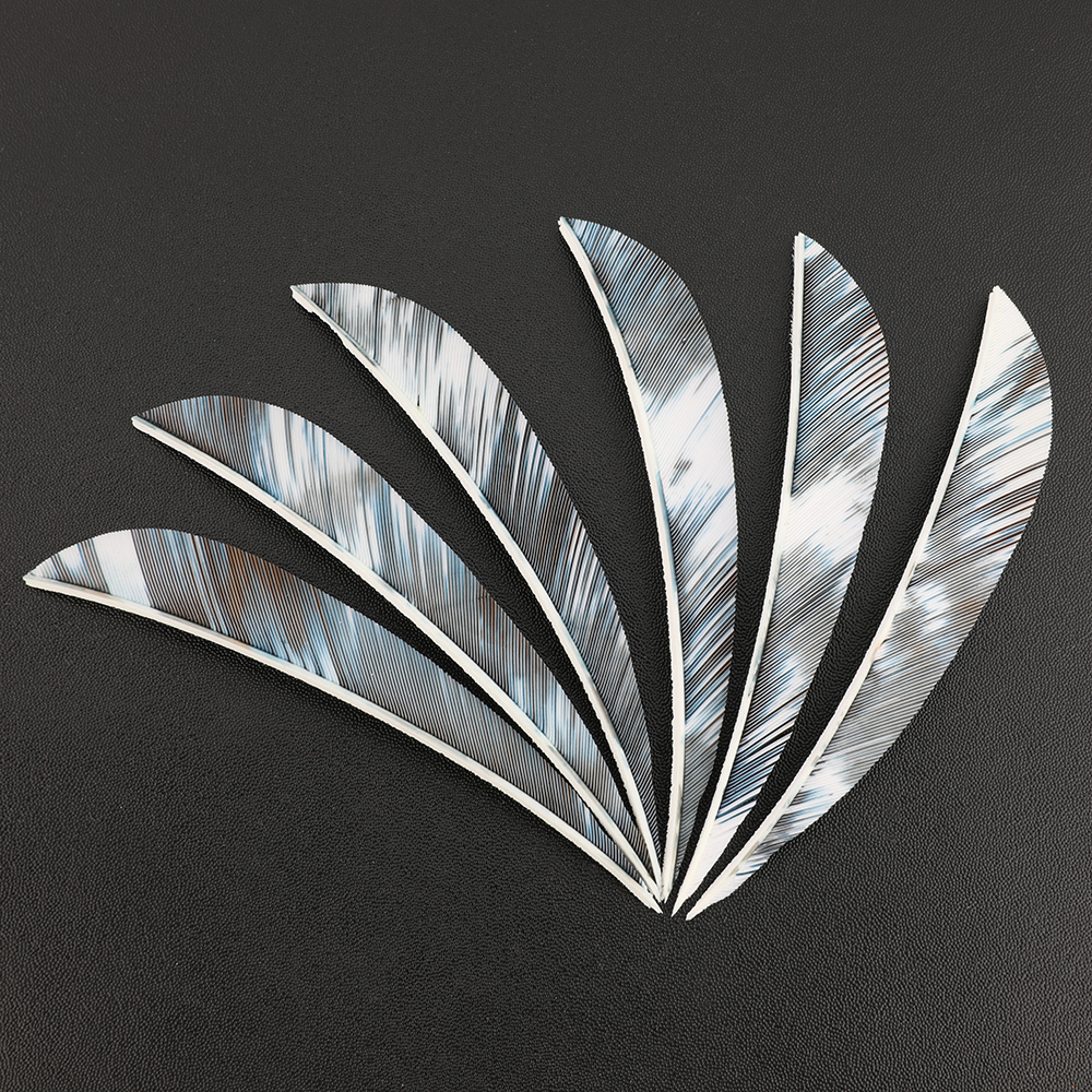 AME ARCHERY 4"/5" Iridescent Nature Feather Waterdrop Fletching – Right Wing(50pcs)