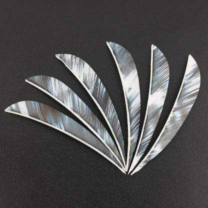 AME ARCHERY 4"/5" Iridescent Nature Feather Waterdrop Fletching – Right Wing(50pcs)