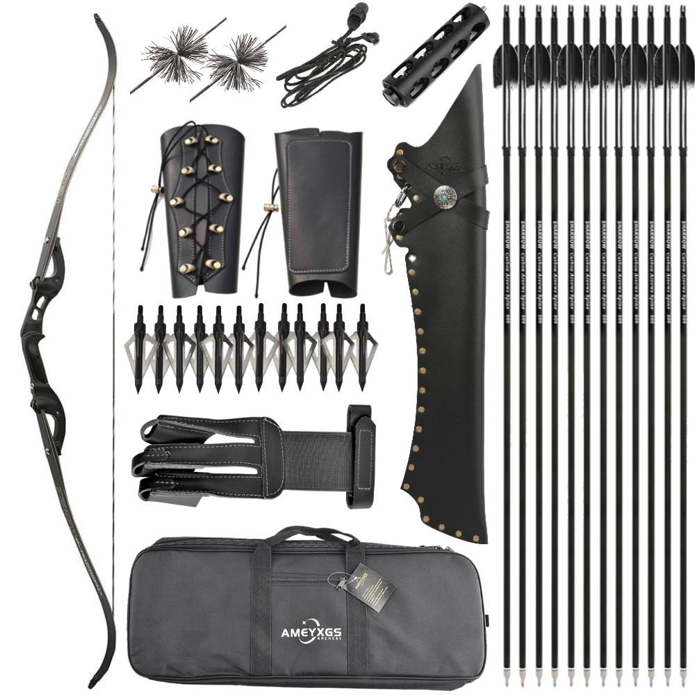 Junxing H3 Buffalo F Interface Hunting Recurve Bow – 25-60lbs, 62" with Full Hunting Kit