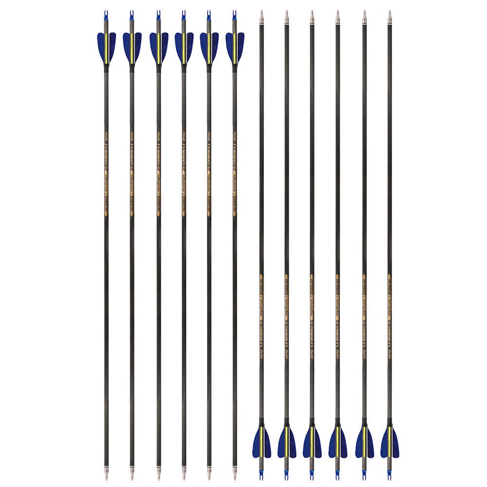 AME ARCHERY 2-inch Heart-Shaped True Feather Pure Carbon Arrows(12PCS)