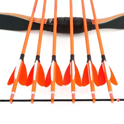 AME ARCHERY Heart-Shaped Nature Feather Pure Carbon Orange Arrows(12pcs)