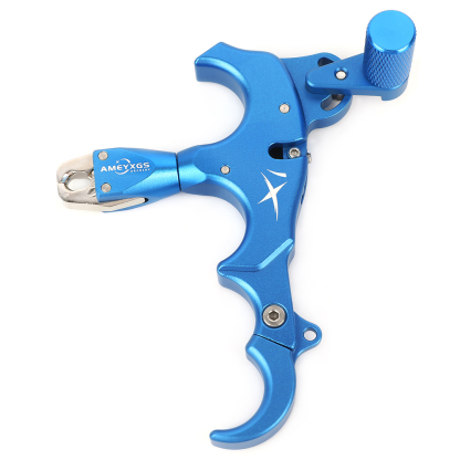 AME Archery X1 Release Aid Blue– Adjustable Three/Four-Finger Trigger, Ambidextrous