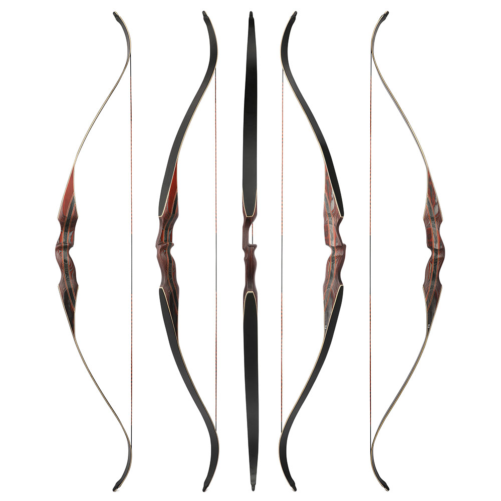 64" Traditional Recurve Bow Set 30-60lbs Archery Longbow