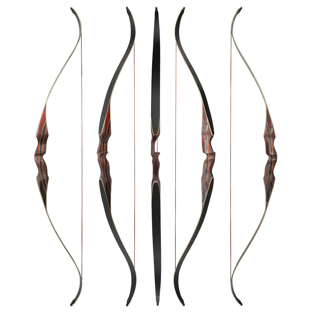 64" Traditional Recurve Bow Set 30-60lbs Archery Longbow