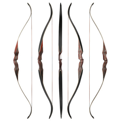 64" Traditional Recurve Bow Set 30-60lbs Archery Longbow