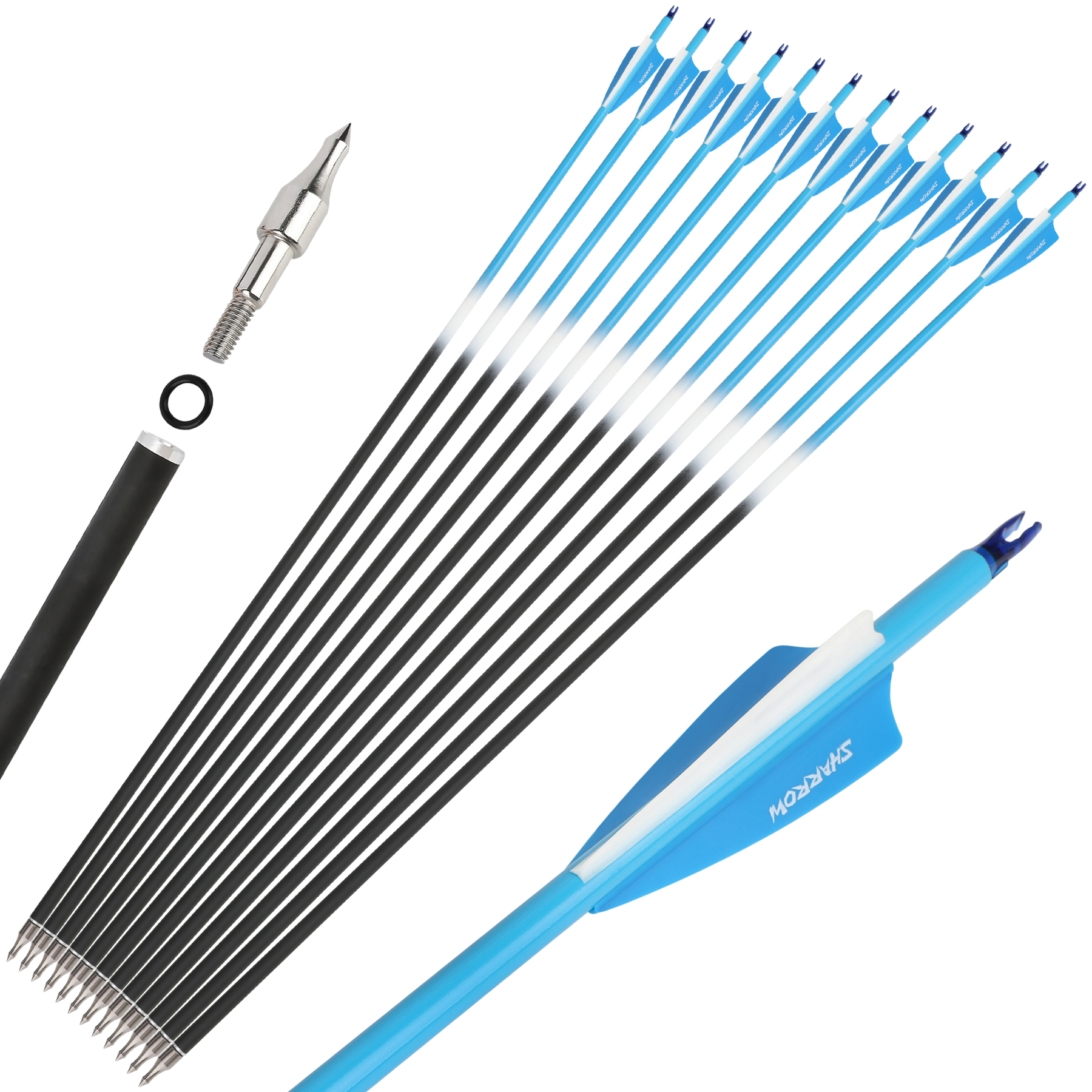 AME ARCHERY Carbon Arrows Rubber Vanes 12pcs