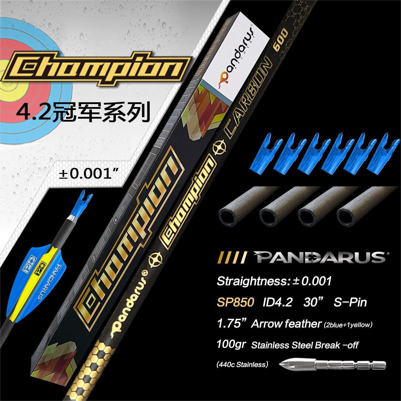 Pandarus Champion Series Pure Carbon Arrows  (12pcs)