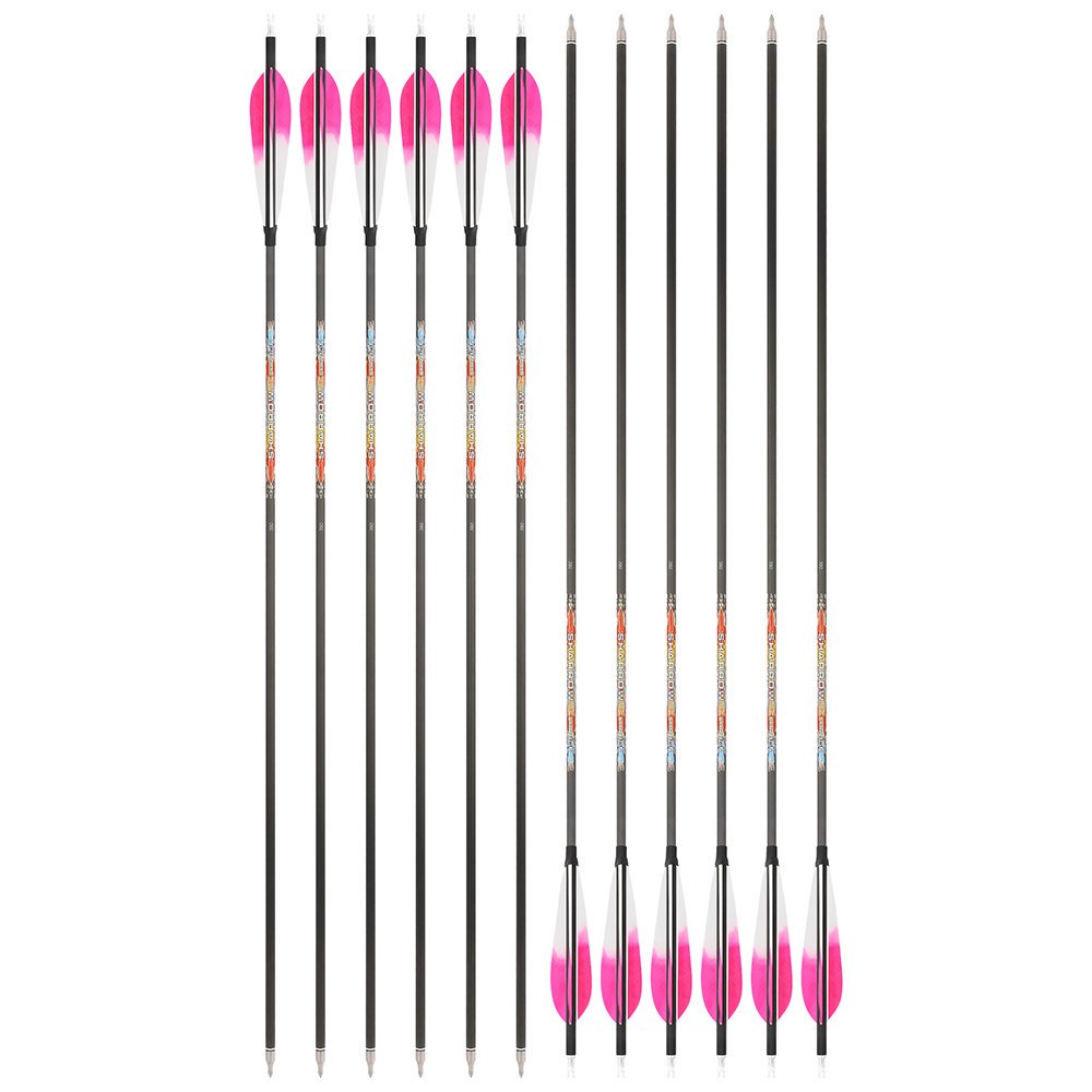 SHARROW 5-Inch Dye Feather Pure Carbon Arrows (12pcs)